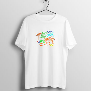 Men’s Foodie Let's Cook Something Printed Half Sleeve Round Neck T-Shirt