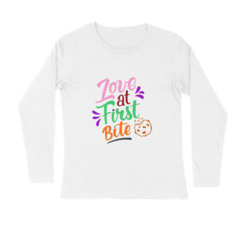 Men’s Foodie First Bite Printed Full Sleeve T-shirt