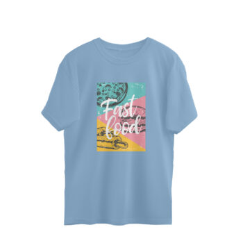 Men’s Foodie Fast Food Printed Oversized T-shirt