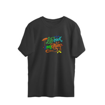 Men’s Foodie Let’s Cook Something Printed Oversized T-shirt