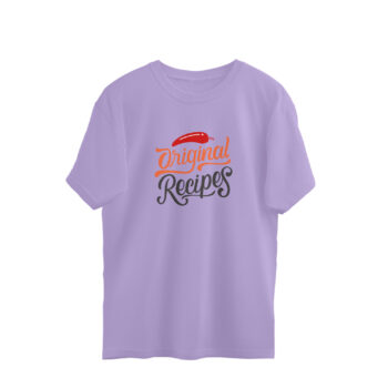 Men’s Foodie Original Recipes Printed Oversized T-shirt