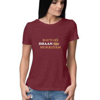 Women’s Dialogue Briyani Printed Half Sleeve Round Neck T-Shirt