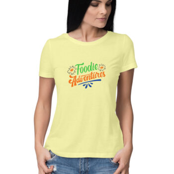 Women’s Foodie Adventures Printed Half Sleeve Round Neck T-Shirt