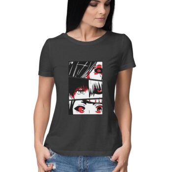 Women’s Anime Tokyo Ghoul Printed Half Sleeve Round Neck T-Shirt