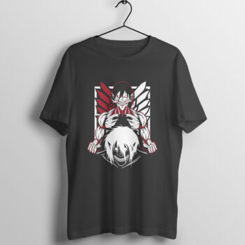 Anime Eren Yeager Titan AOT Printed Half Sleeve Round Neck T-Shirt