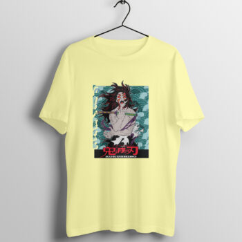 Anime Upper Moon Demon Slayer Printed Half Sleeve Round Neck T-Shirt