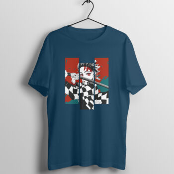 Anime Tanjiro Demon Slayer Printed Half Sleeve Round Neck T-Shirt