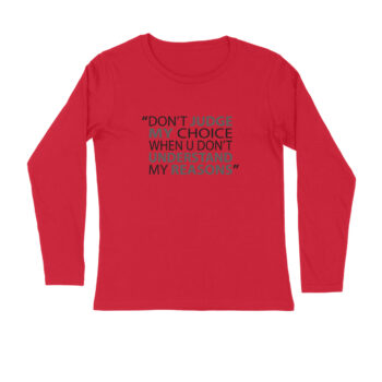 Men’s Don’t Judge Printed Full Sleeve T-shirt For Men
