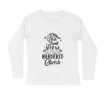Men’s Quotes Best View Printed Full Sleeve T-shirt For Men