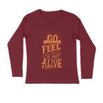 Men’s Quotes Most Alive Printed Full Sleeve T-shirt For Men