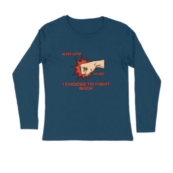 Men’s Quotes Life Hit Me Hard Printed Full Sleeve T-shirt For Men