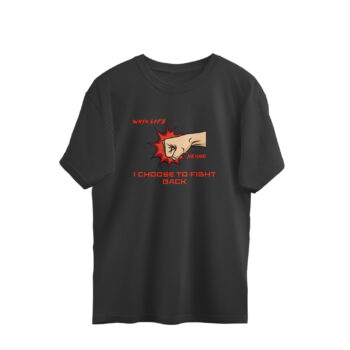 Men’s Quotes Life Hit Me Hard Printed Oversized T-Shirt