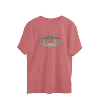 Men’s Quotes Believe Printed Oversized T-Shirt