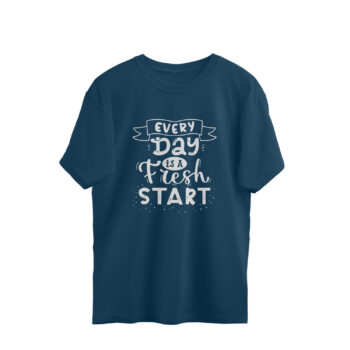 Men’s Quotes Fresh Start Printed Oversized T-Shirt