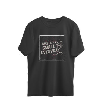 Men’s Quotes Take A Small Step Printed Oversized T-Shirt